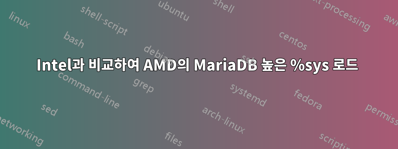 Intel과 비교하여 AMD의 MariaDB 높은 %sys 로드