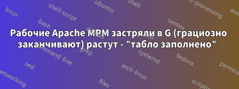 Рабочие Apache MPM застряли в G (грациозно заканчивают) растут - "табло заполнено"