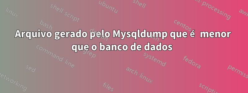 Arquivo gerado pelo Mysqldump que é menor que o banco de dados 