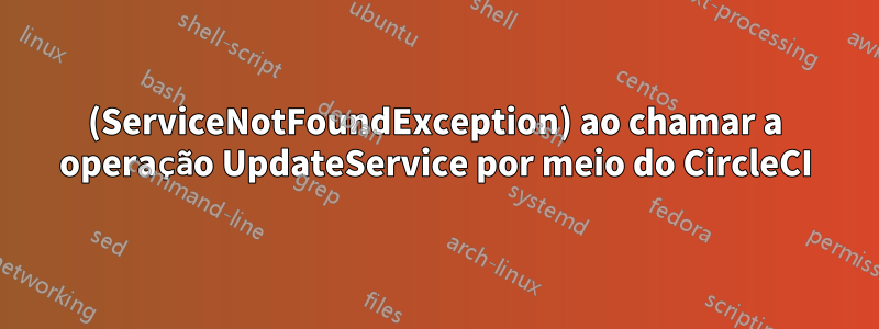 (ServiceNotFoundException) ao chamar a operação UpdateService por meio do CircleCI