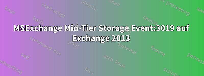 MSExchange Mid-Tier Storage Event:3019 auf Exchange 2013