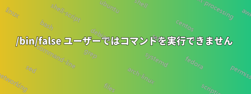 /bin/false ユーザーではコマンドを実行できません
