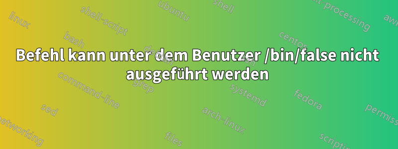 Befehl kann unter dem Benutzer /bin/false nicht ausgeführt werden