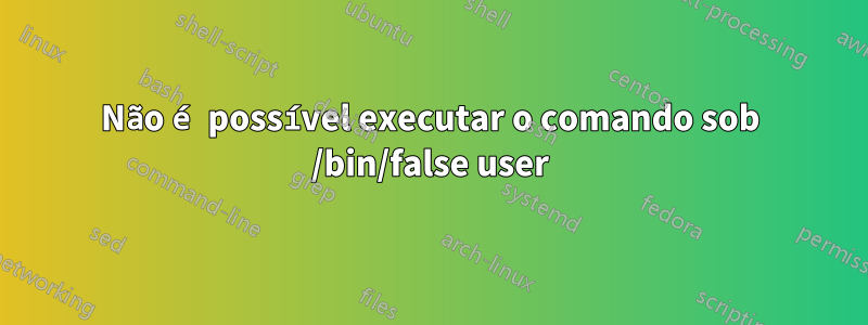 Não é possível executar o comando sob /bin/false user