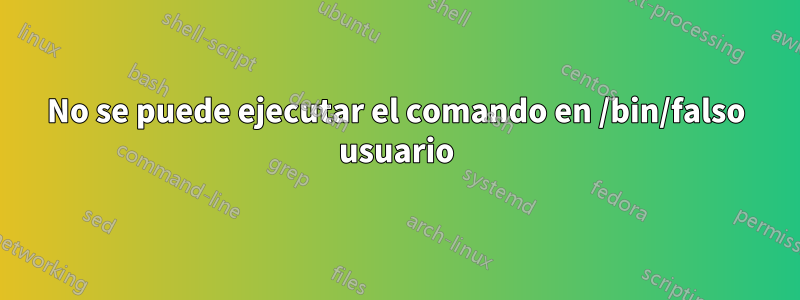 No se puede ejecutar el comando en /bin/falso usuario