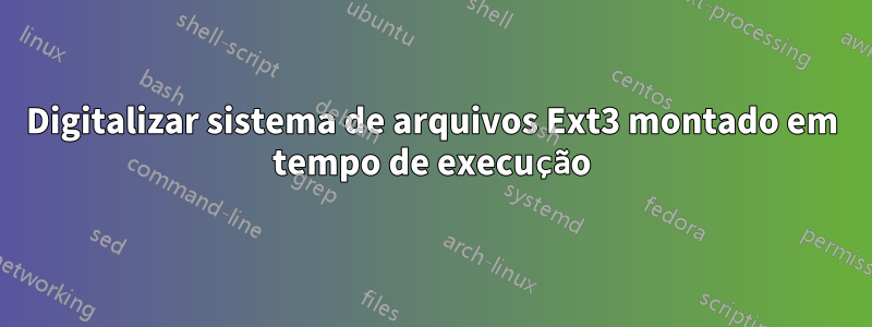 Digitalizar sistema de arquivos Ext3 montado em tempo de execução