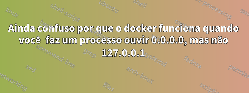 Ainda confuso por que o docker funciona quando você faz um processo ouvir 0.0.0.0, mas não 127.0.0.1