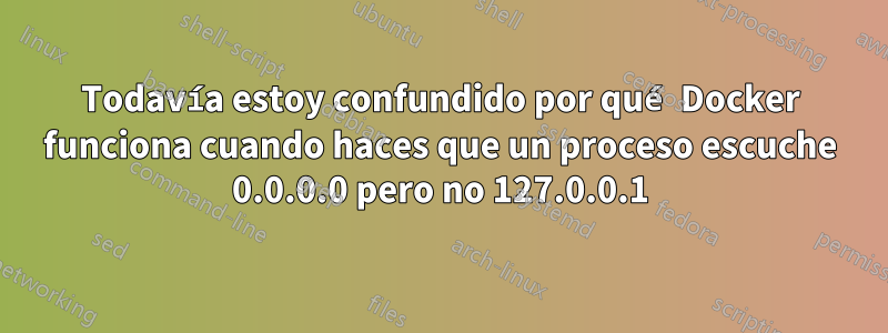 Todavía estoy confundido por qué Docker funciona cuando haces que un proceso escuche 0.0.0.0 pero no 127.0.0.1
