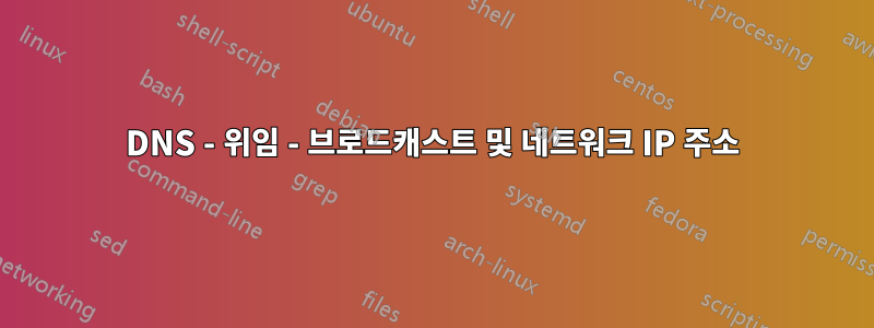 DNS - 위임 - 브로드캐스트 및 네트워크 IP 주소