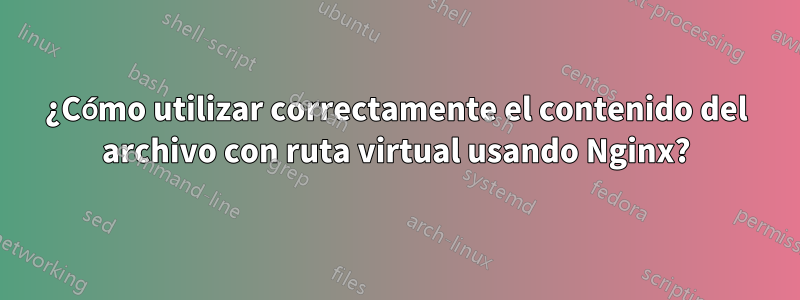 ¿Cómo utilizar correctamente el contenido del archivo con ruta virtual usando Nginx?