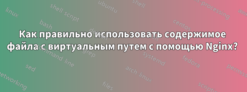 Как правильно использовать содержимое файла с виртуальным путем с помощью Nginx?