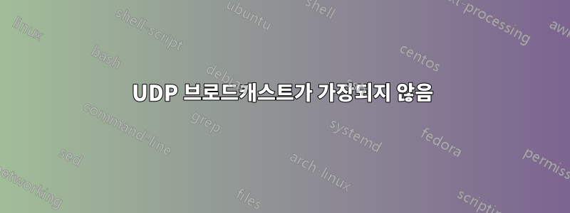 UDP 브로드캐스트가 가장되지 않음
