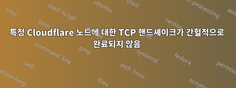 특정 Cloudflare 노드에 대한 TCP 핸드셰이크가 간헐적으로 완료되지 않음