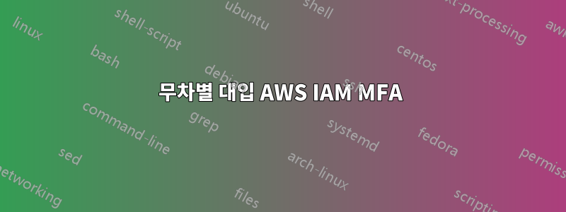 무차별 대입 AWS IAM MFA