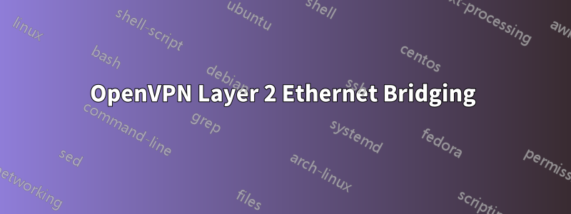 OpenVPN Layer 2 Ethernet Bridging