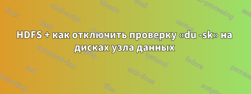 HDFS + как отключить проверку «du -sk» на дисках узла данных