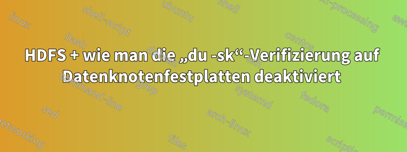 HDFS + wie man die „du -sk“-Verifizierung auf Datenknotenfestplatten deaktiviert