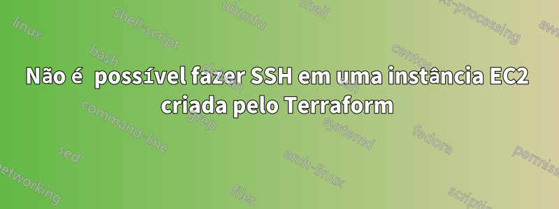 Não é possível fazer SSH em uma instância EC2 criada pelo Terraform