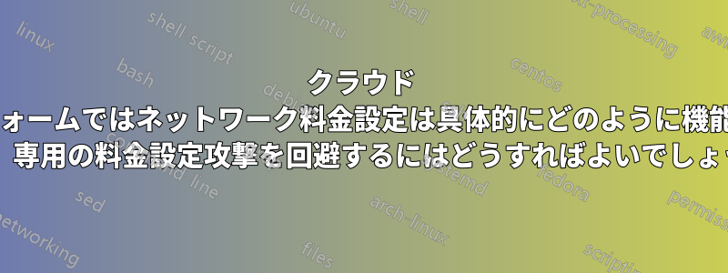 クラウド プラットフォームではネットワーク料金設定は具体的にどのように機能しますか? また、専用の料金設定攻撃を回避するにはどうすればよいでしょうか?