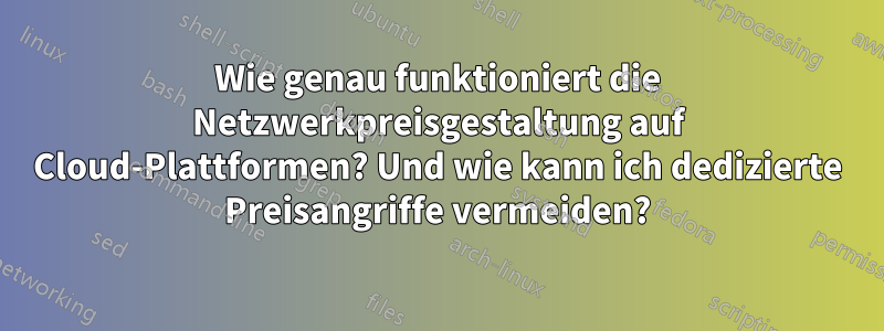 Wie genau funktioniert die Netzwerkpreisgestaltung auf Cloud-Plattformen? Und wie kann ich dedizierte Preisangriffe vermeiden?