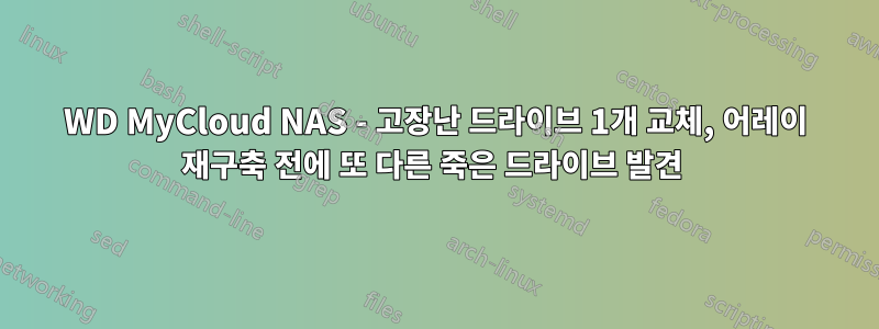 WD MyCloud NAS - 고장난 드라이브 1개 교체, 어레이 재구축 전에 또 다른 죽은 드라이브 발견 