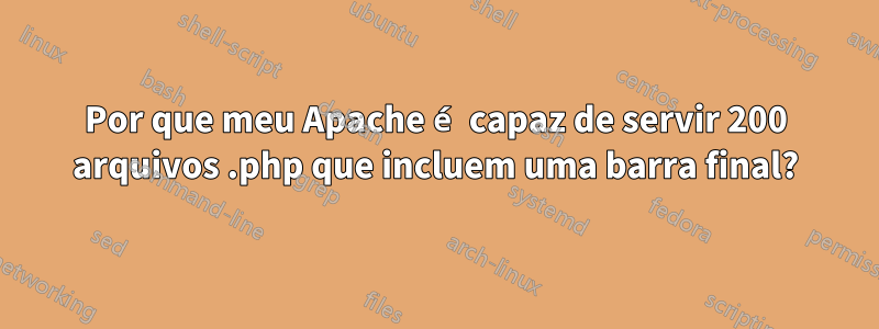 Por que meu Apache é capaz de servir 200 arquivos .php que incluem uma barra final?