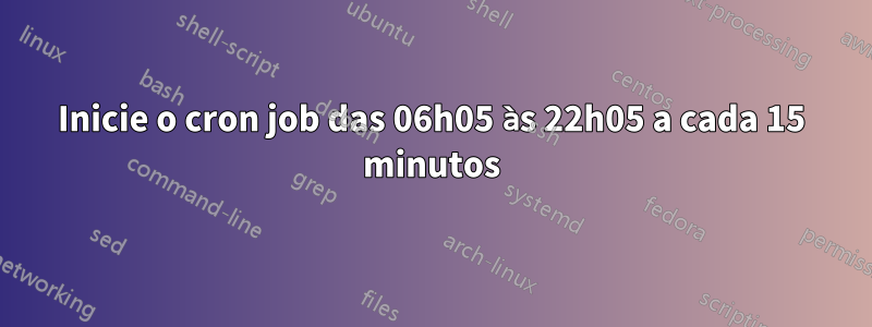 Inicie o cron job das 06h05 às 22h05 a cada 15 minutos