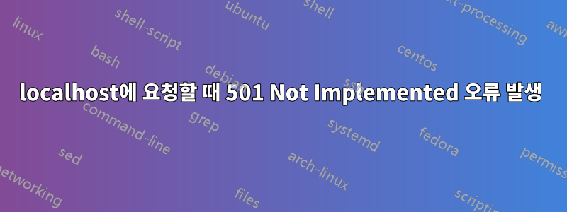 localhost에 요청할 때 501 Not Implemented 오류 발생
