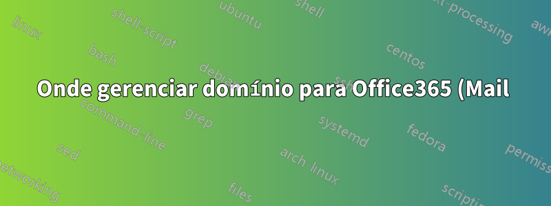 Onde gerenciar domínio para Office365 (Mail) e Wordpress/Magento