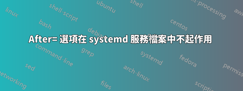 After= 選項在 systemd 服務檔案中不起作用