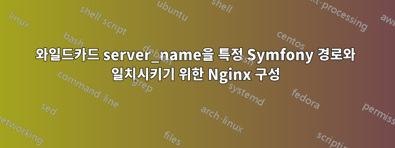 와일드카드 server_name을 특정 Symfony 경로와 일치시키기 위한 Nginx 구성