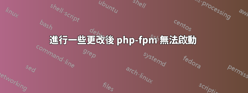 進行一些更改後 php-fpm 無法啟動
