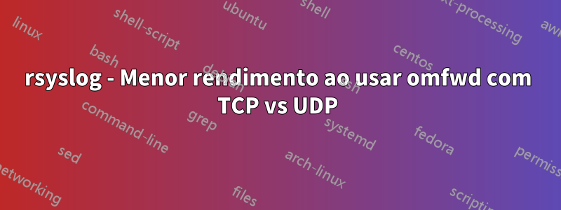 rsyslog - Menor rendimento ao usar omfwd com TCP vs UDP