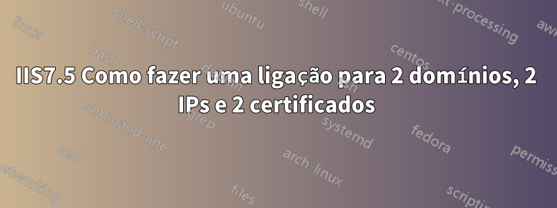 IIS7.5 Como fazer uma ligação para 2 domínios, 2 IPs e 2 certificados