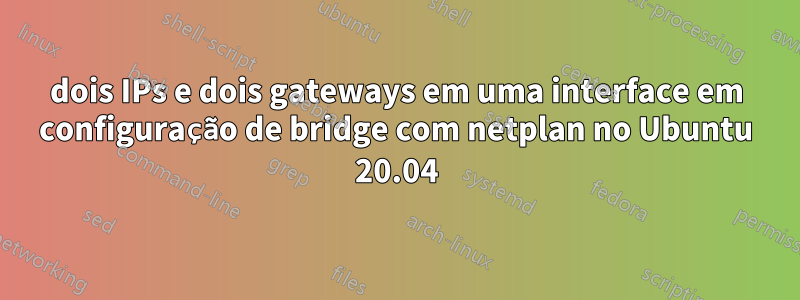 dois IPs e dois gateways em uma interface em configuração de bridge com netplan no Ubuntu 20.04