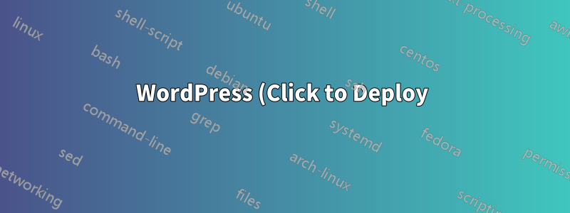WordPress (Click to Deploy) auf VM-Instanz nicht zugänglich. PhpMyAdmin nicht zugänglich. SSH und FTP nicht zugänglich