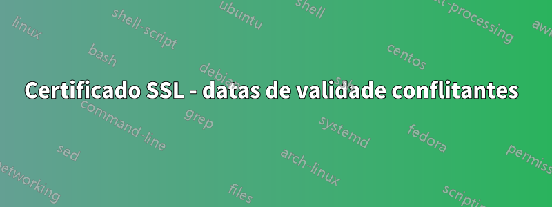 Certificado SSL - datas de validade conflitantes 
