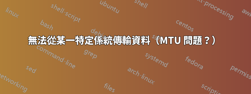 無法從某一特定係統傳輸資料（MTU 問題？）