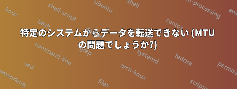 特定のシステムからデータを転送できない (MTU の問題でしょうか?)