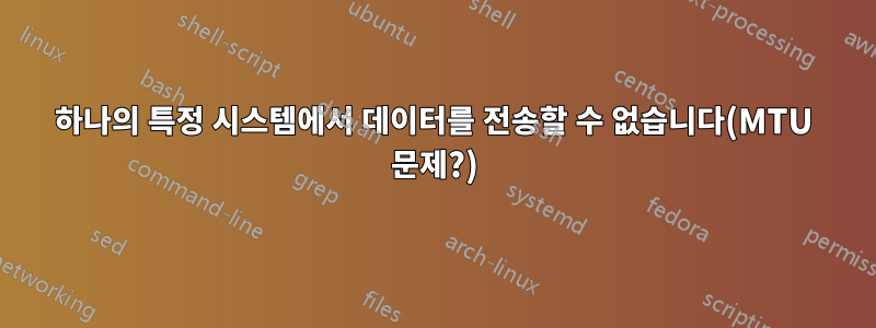 하나의 특정 시스템에서 데이터를 전송할 수 없습니다(MTU 문제?)