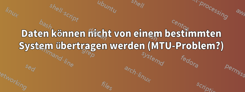 Daten können nicht von einem bestimmten System übertragen werden (MTU-Problem?)
