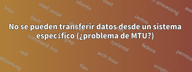 No se pueden transferir datos desde un sistema específico (¿problema de MTU?)