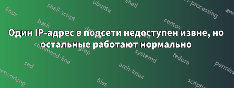 Один IP-адрес в подсети недоступен извне, но остальные работают нормально