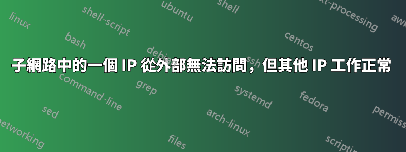 子網路中的一個 IP 從外部無法訪問，但其他 IP 工作正常
