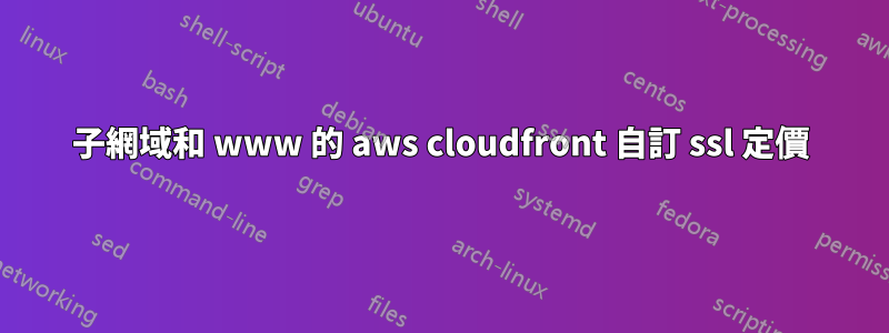 子網域和 www 的 aws cloudfront 自訂 ssl 定價