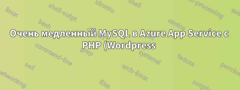 Очень медленный MySQL в Azure App Service с PHP (Wordpress)