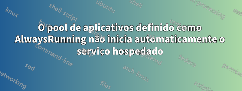 O pool de aplicativos definido como AlwaysRunning não inicia automaticamente o serviço hospedado