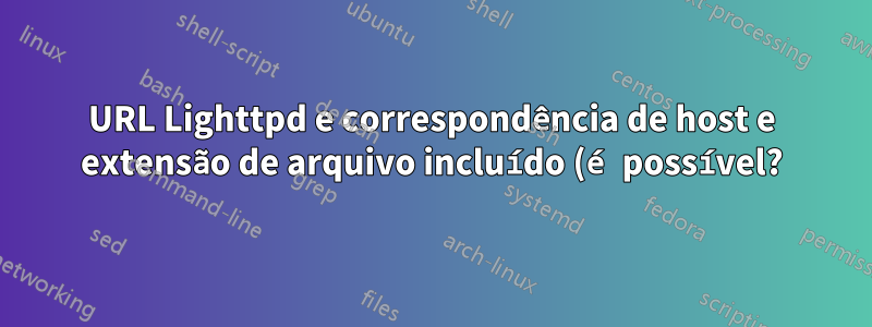 URL Lighttpd e correspondência de host e extensão de arquivo incluído (é possível?)