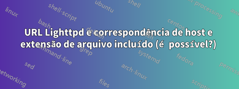 URL Lighttpd e correspondência de host e extensão de arquivo incluído (é possível?)