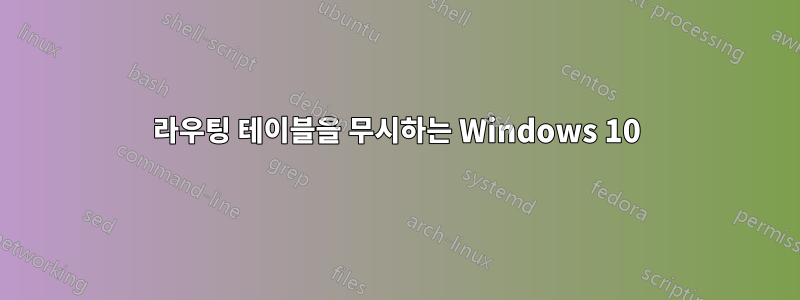 라우팅 테이블을 무시하는 Windows 10